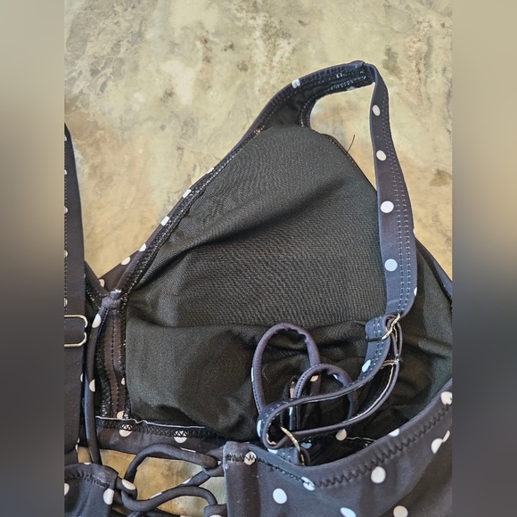 NEW! Aqua Eve Polka Dot Bikini Set - Black & White | Size Medium - Picture 7 of 10